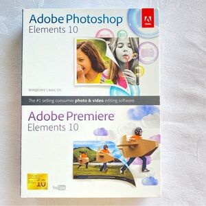 Adobe Photoshop Elements 10 & Premiere Elements 10 Software Bundle NEW & SEALED